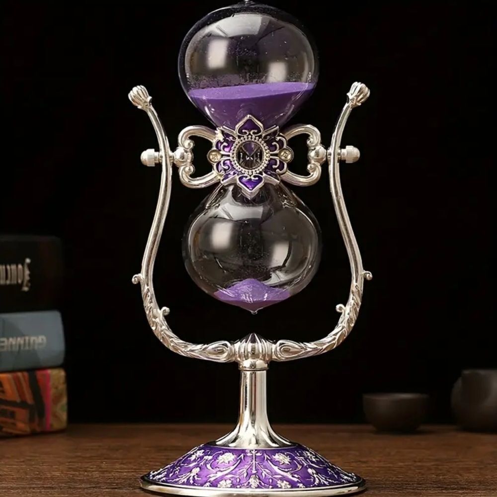 Elegant Purple and Silver Hourglass Decor